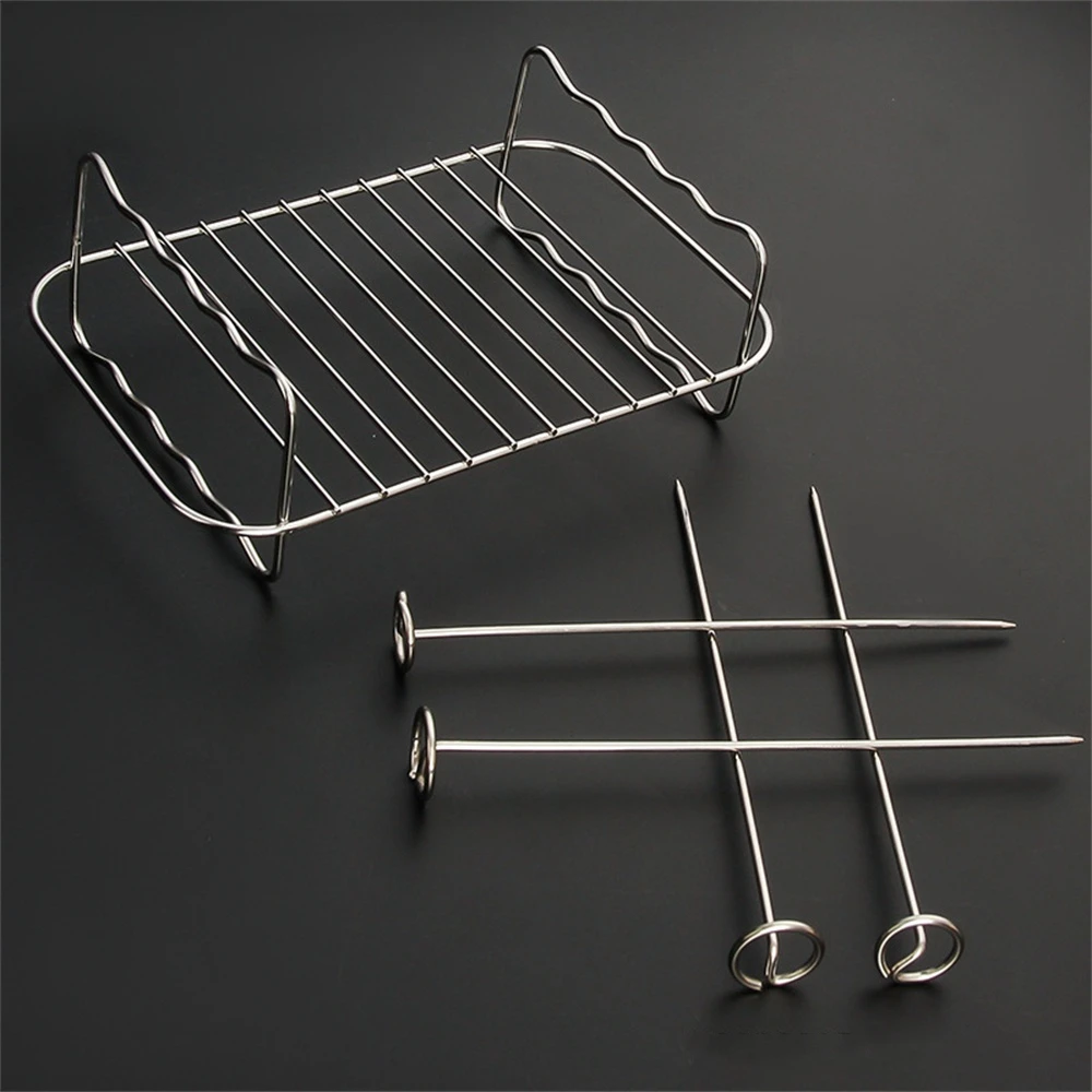 Reusable Air Fryer Racks Tray, Air Fryer Universal Accessories, Baking Rack,Round Stackable Grill, Fit All Airfryer