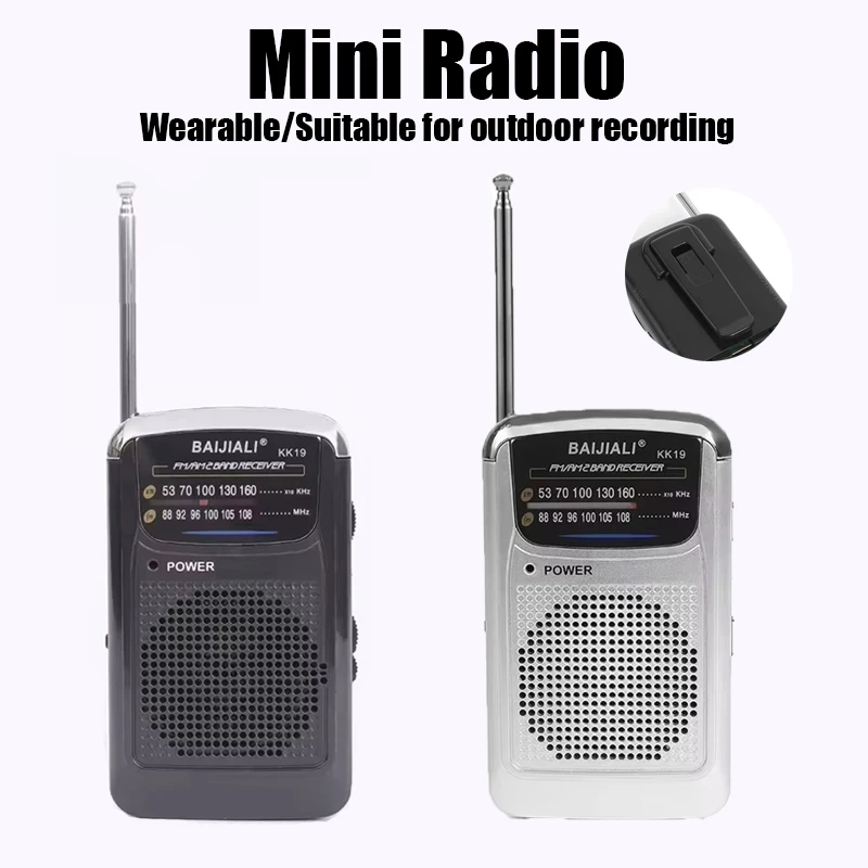 

Mini Outdoor Radio with Clip and Antenna For Motorcycling, Biking, and Outdoor Activities Portable Radio Batteries Not Included
