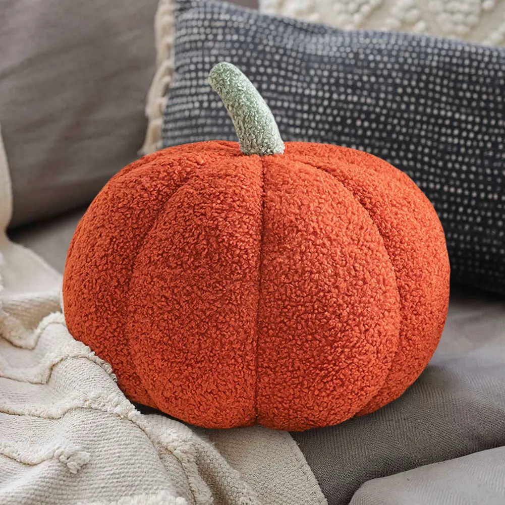 Halloween gesimuleerd pompoenkussen 3D pompoenvormig kussen Decoratief kussen voor Thanksgiving slaapkamer slaapbank decor