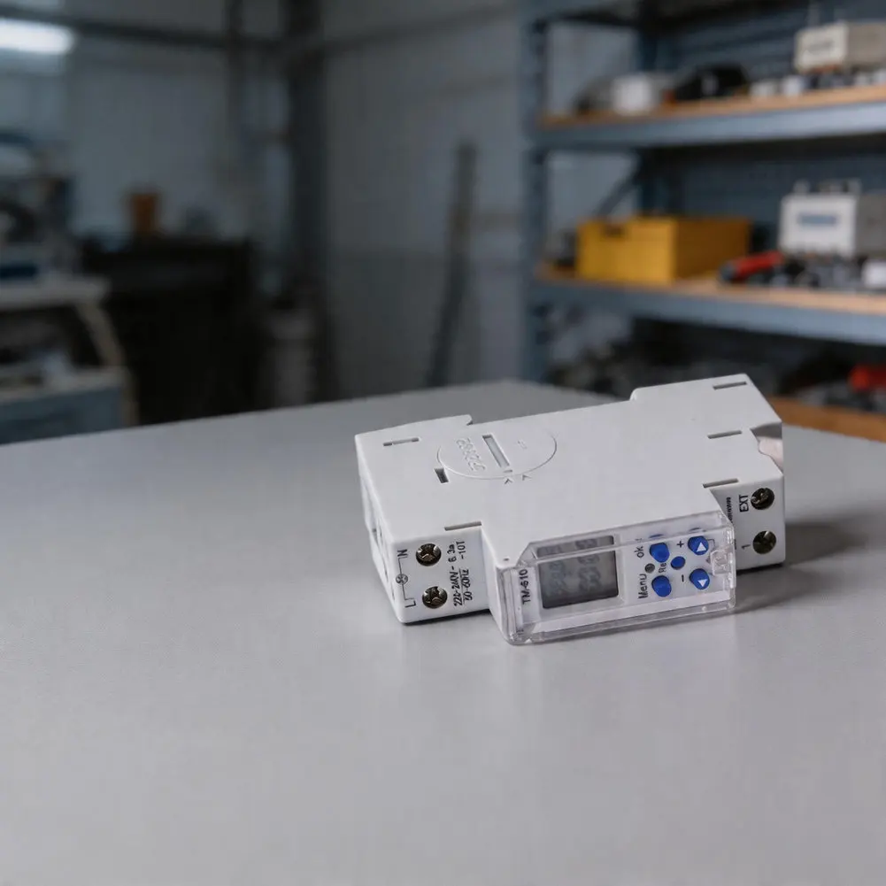 TM610 Dual Circuit Time Control Switch with Digital LCD Display for DIN Rail Mounting and 24V 240V Compatibility