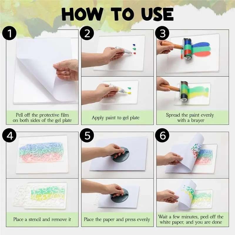 Cost Effective For Card Making, Scrapbooking, Crafts Compatible-4 Pack Monoprinting Print Plates-Gel Printing Plate 8