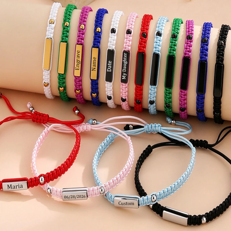 Personalized Engraved Name Baby Bracelet Stainless Steel Figaro Chain For Boy Girl Bracelets Customized Jewelry Birthday Gifts