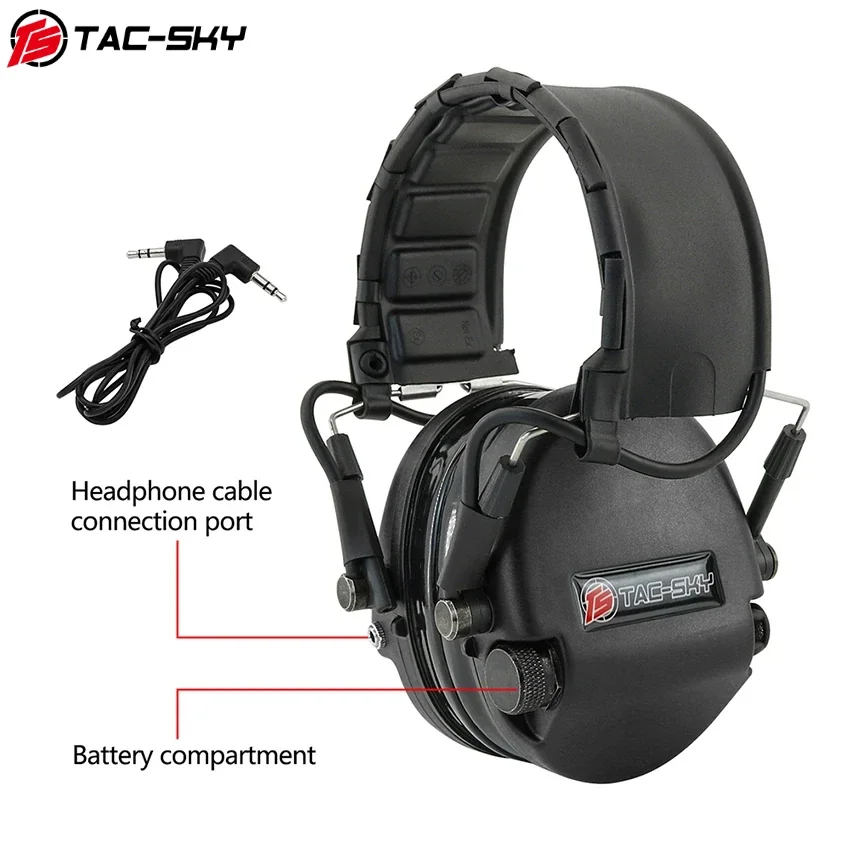 TS TAC-SKY TEA para SORDIN TACTICAL HAZING Deportes al aire libre Auriculares de tiro Orejeras de silicona + soporte de arco