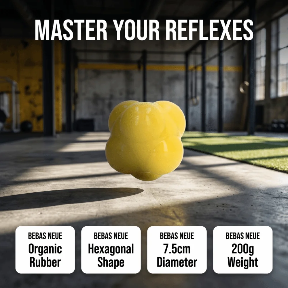 Natural Rubber Reaction Ball High Bounce Hexagonal Shape Agility Ball Handheld Size Smooth Surface Training Ball Indoor Outdoor