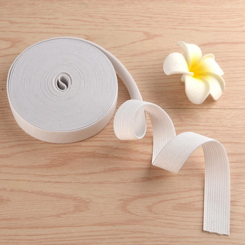 White Sewing Elastic Band 40M 3/4 Inch Knit Elastic Spool Heavy Stretch High Elasticity Strap Material For Sewing Crafts Durable