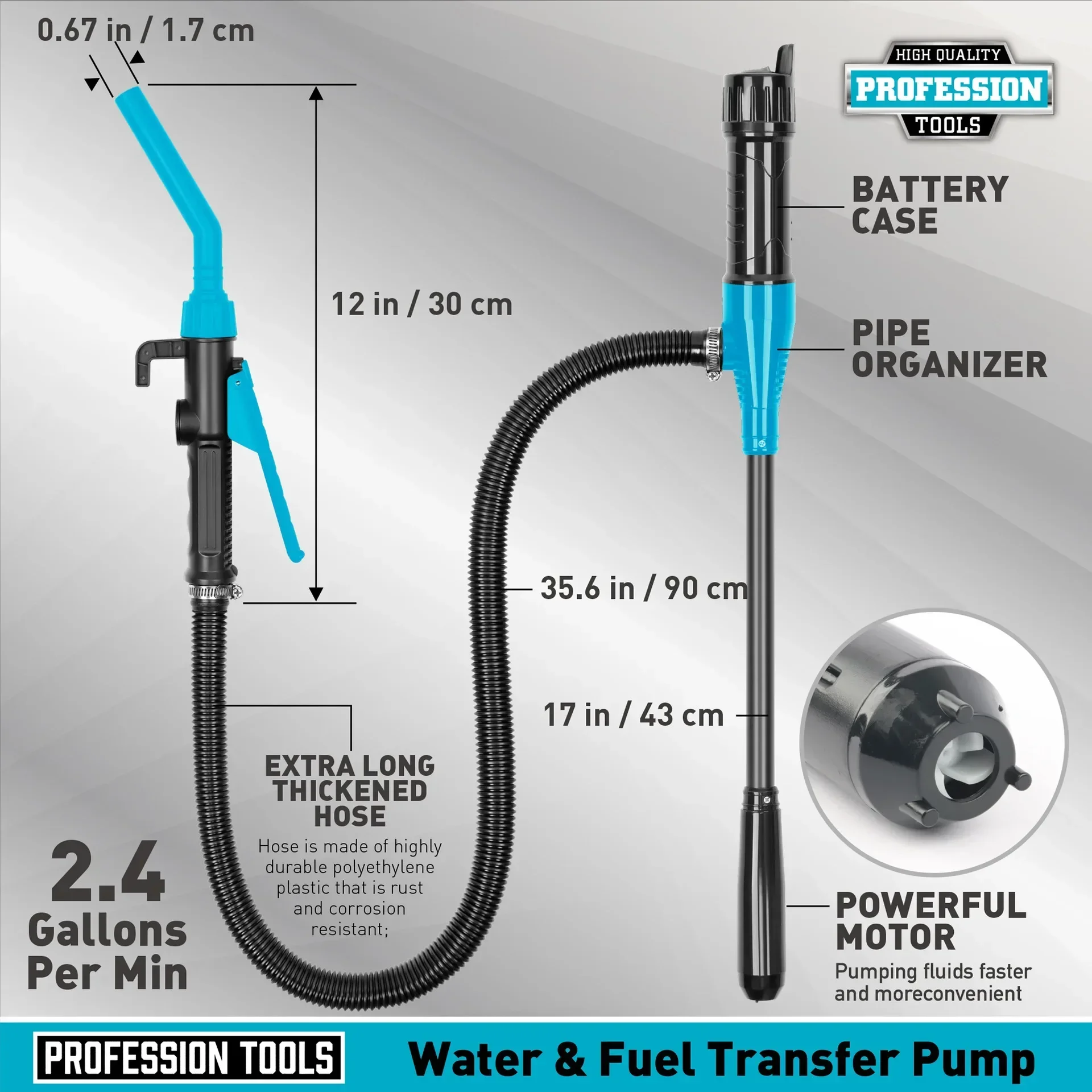 

Durable Controlled Flow Gun Head Electric Oil Pump Automobile Fuel Tank Oil Pump Battery Type