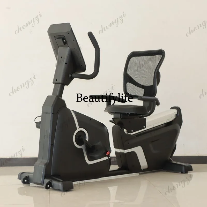 Horizontal magnetic control bicycle leg training, gym commercial materials silent horizontal magnetic control bicycle