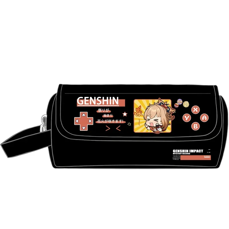 Anime Game Hutao Xiao beelzebu Kamisato Ayaka ecc. Q Version Simple Cute Flip Canvas Pencil Case regalo di cancelleria