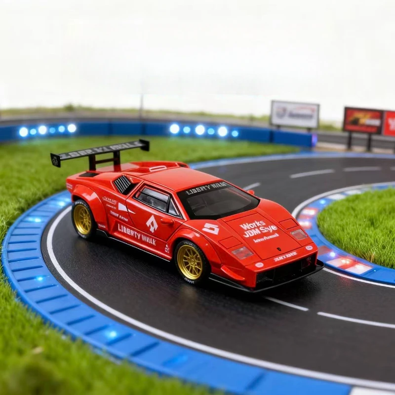 

1:32 Countach LP500 LBWK, литая под давлением модель автомобиля из сплава металла, коллекция звуковых и световых моделей для хобби, модный орнамент, подарок