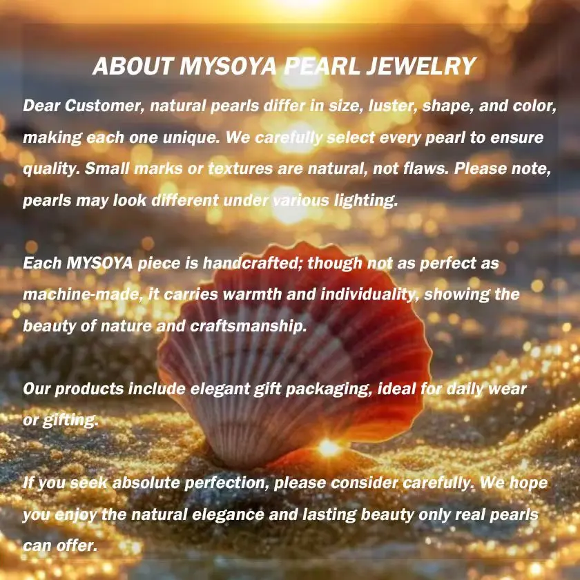 MYSOYA 7-8mm قلادة لؤلؤ المياه العذبة أحجام متعددة مع صندوق هدايا هدية مثالية لحفلات الزفاف وأعياد الميلاد وعيد الميلاد والعام الجديد #5