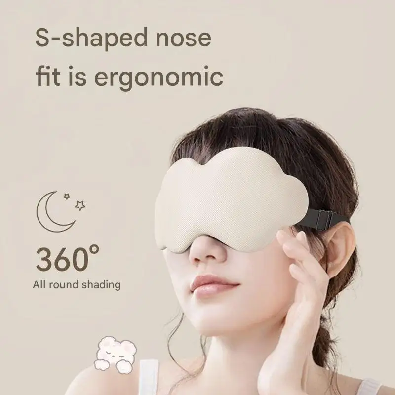 

3D Sleep Mask with Adjustable Strap Soft Memory Deep Contoured Foam Block Out Light Eye Masks for Travel Eye Shade Night