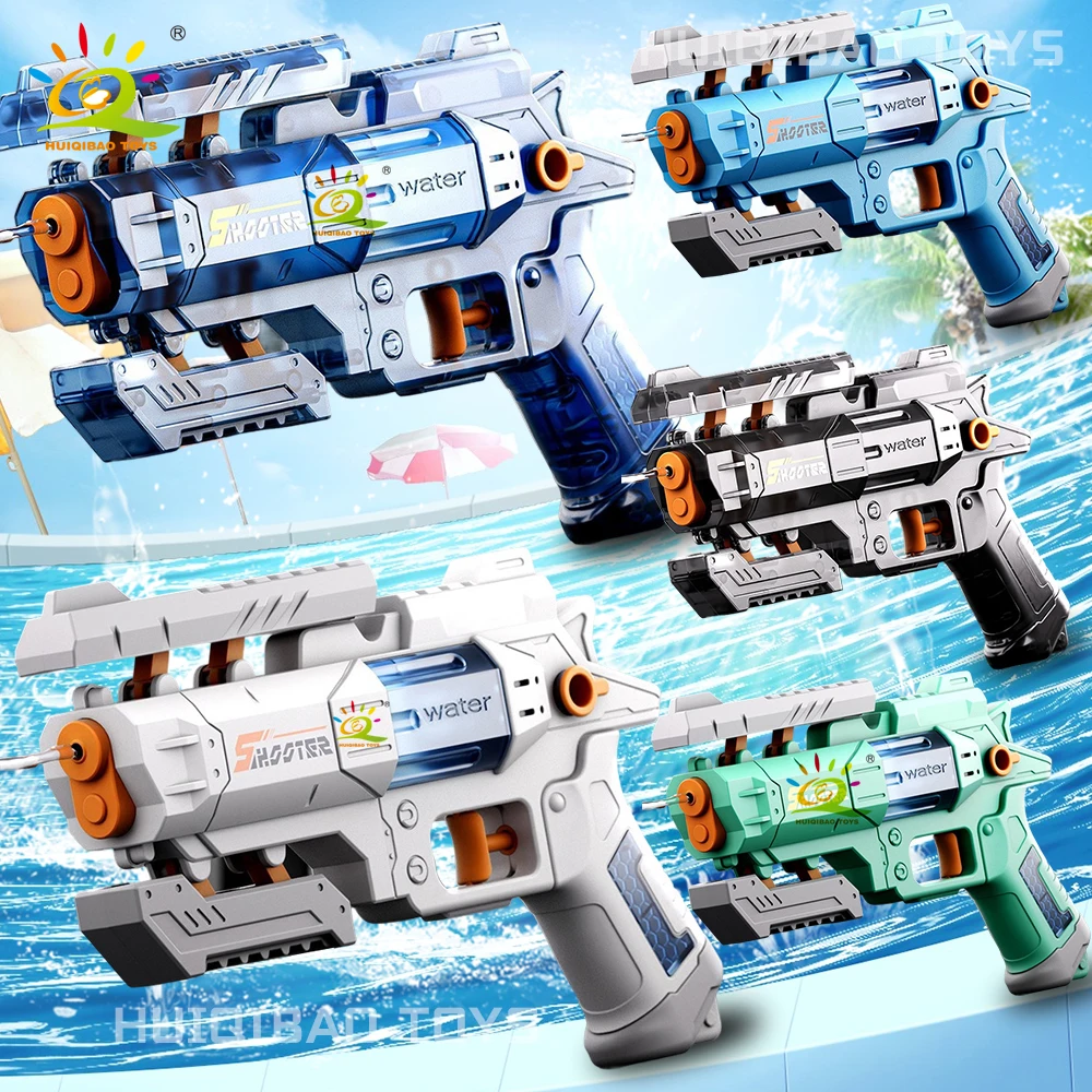 مسدس مياه صيفي بتقنية الفضاء على الشاطئ، مسدس مياه مزدوج الشكل بنقرة واحدة، نموذج قابل للطي، ألعاب إطلاق النار للبالغين #3