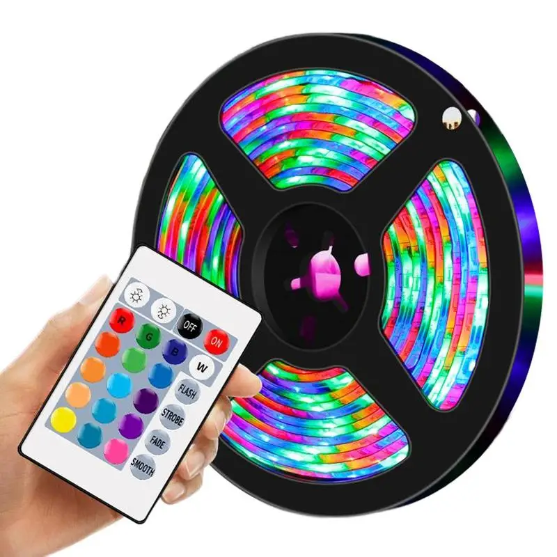 

Led Lights USB LED Strip Lights 5050 2835 RGB APP Control Color Changing Lights with 24 Keys Remote Mode for Room Decoration