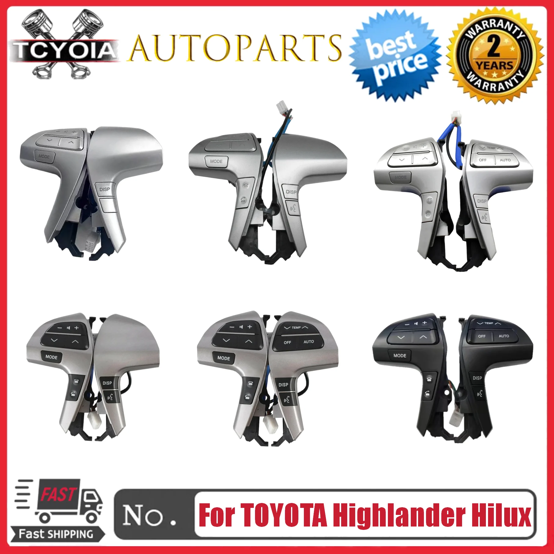 

84250-06160 84250-06180 84250-0E260 84250-0E120 84250-0E220 Multifunction Steering Wheel Combination Control Switch For TOYOTA