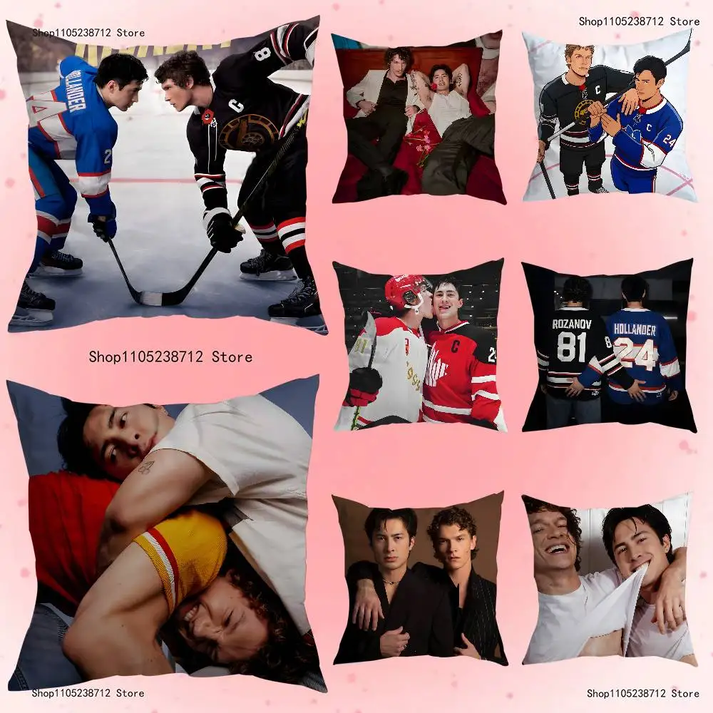 

Vintage H-HeatedS R-Rivalry Anime Pillow Case Anti-dustmite Pillowcase Invisible zipper silky short plush Sofa cushion cover