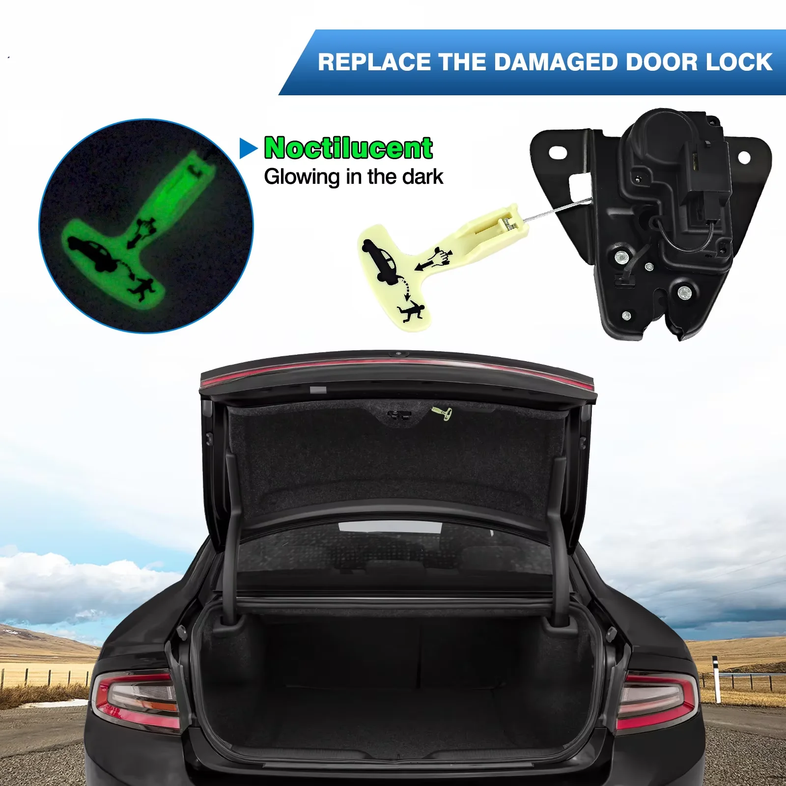 

Замок задней двери багажника, привод защелки крышки багажника для Chrysler 200 300 2005-2014 Dodge Avenger Challenger Charger 2008-2014 5056244 АА