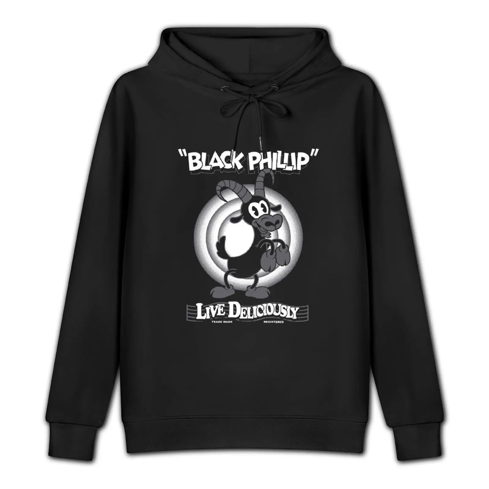 Black Phillip - Vintage Cartoon - Witch - Goth Occult Live Deliciously Pullover Hoodie hooded shirt tracksuits