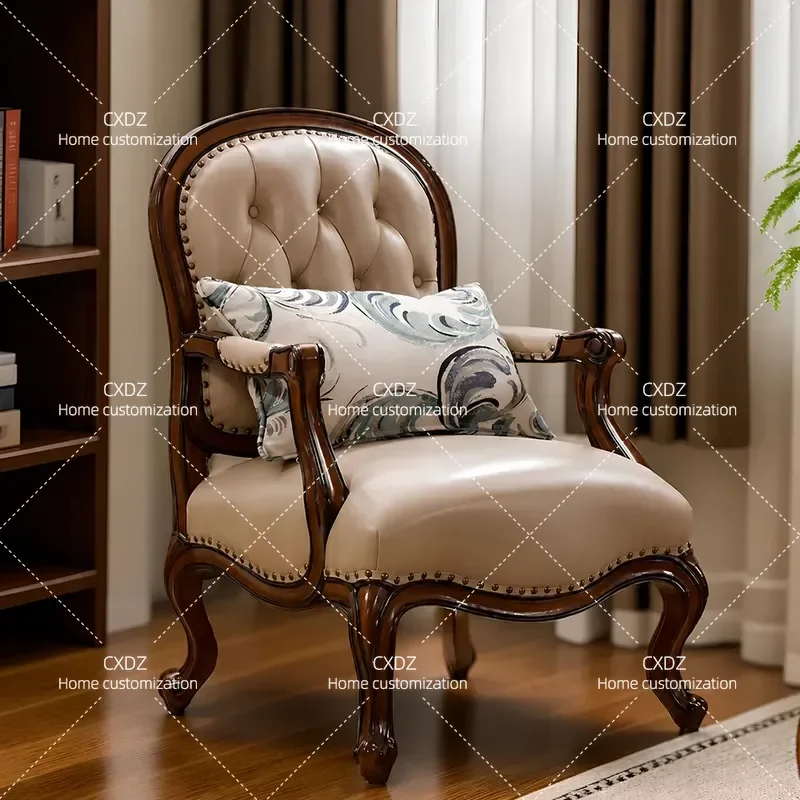 American Style Fabric Sofa Set Simple European Leather Tiger Chair Living Room Furniture Combo for Small Apartment Leisure