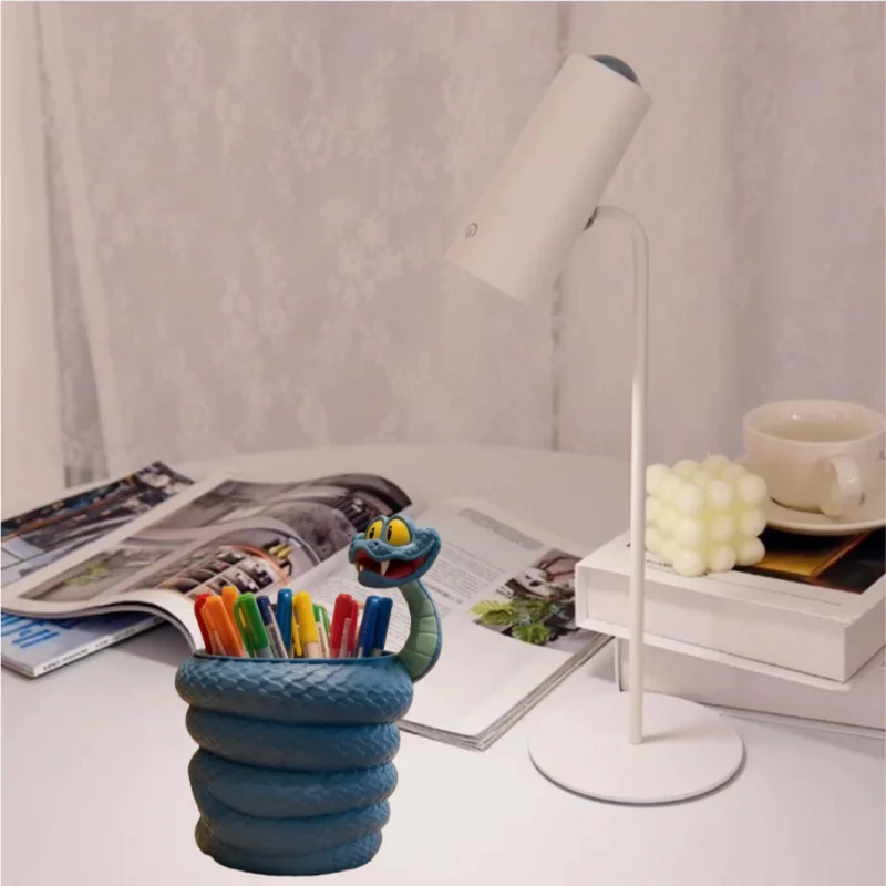 

Creative Snake Shaped Snack Storage Bucket Popcorn Bucket Figure - Pen Holder & Storage Bin, Collectible Desktop Organizer