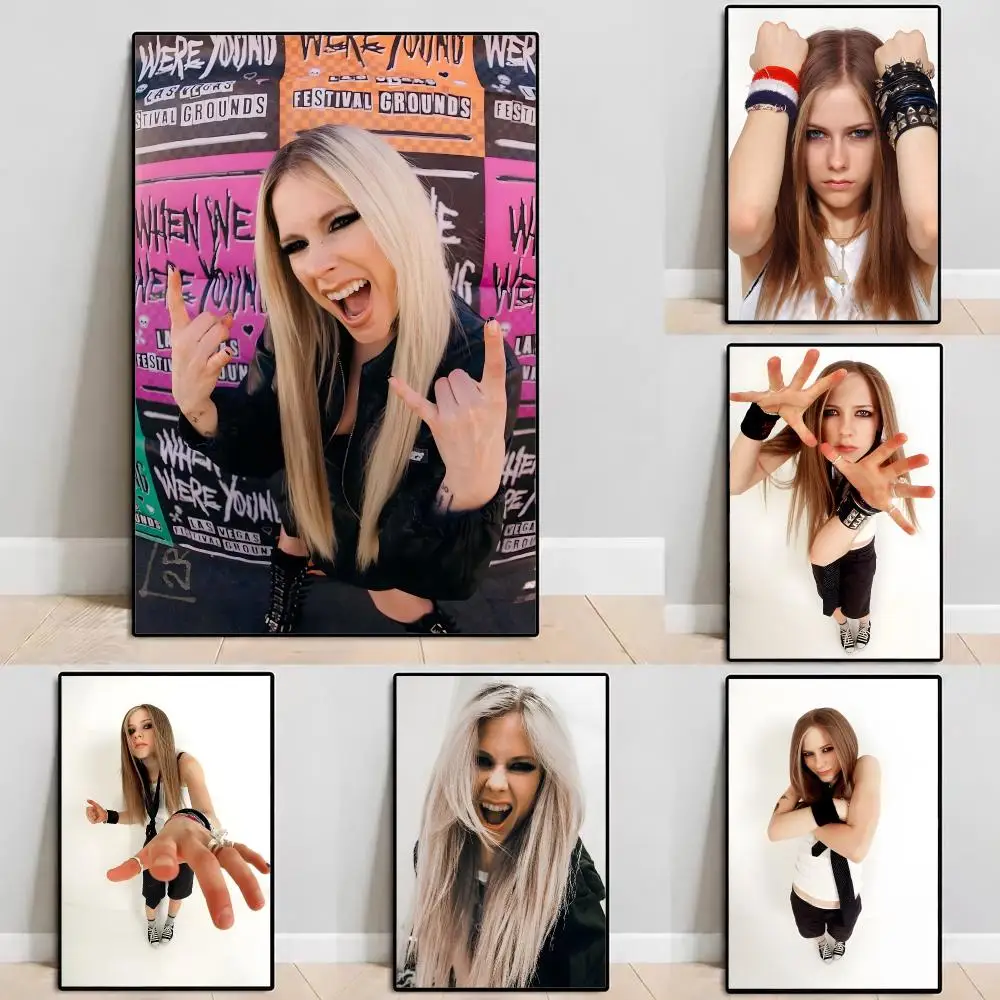 Singer Avril Lavigne Poster Self‑Adhesive Waterproof PP Poster Coffee House Bar Wall Art Sticker Room Home Decor