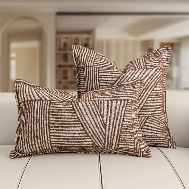 Brown Pillows Geometric Cushion CaseDecorative Pillow Cover for Sofa Chair Modern Room Home Decorations  45x45cm