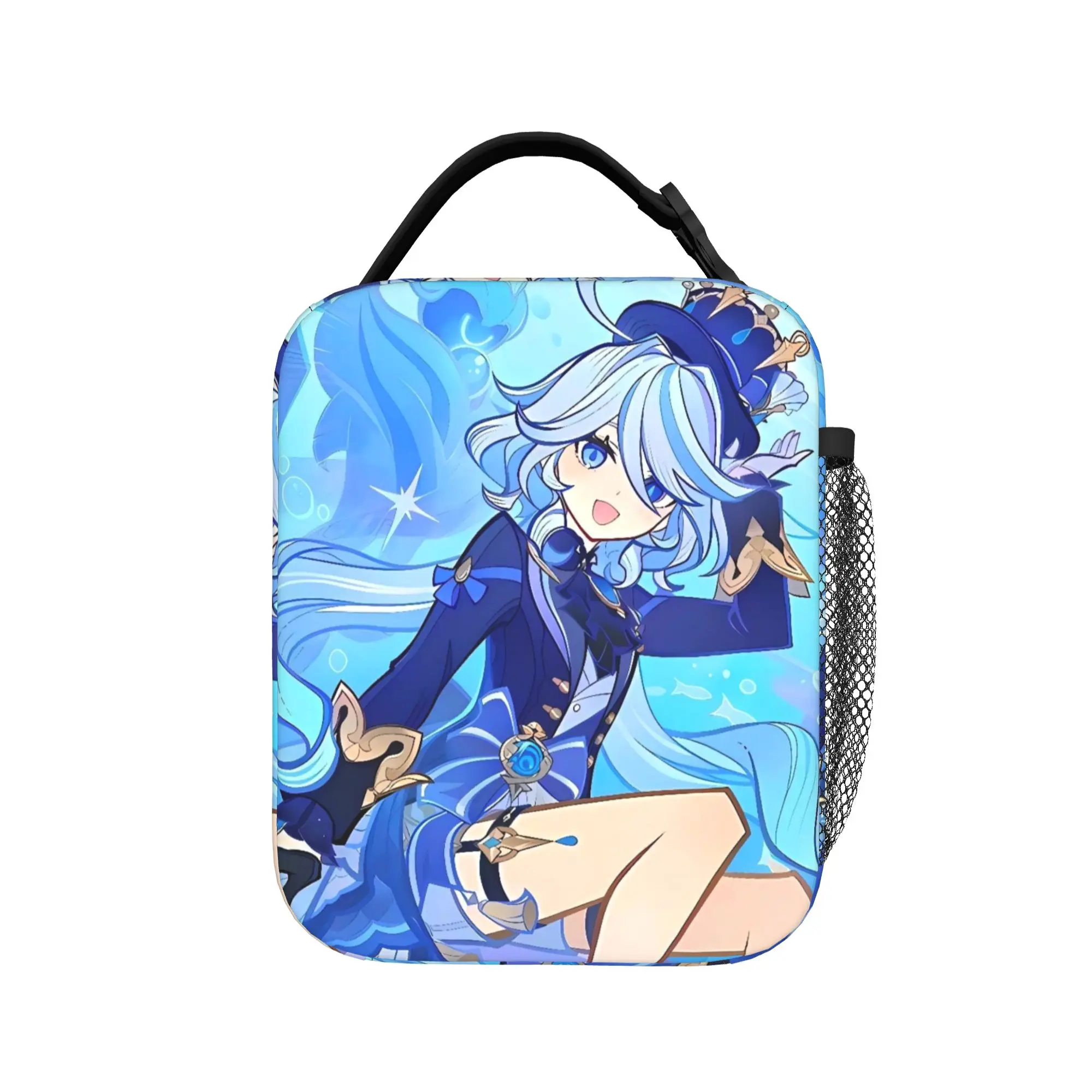 Genshin Impact Lunch Bag For Unisex  Designer Lunch Box Fun Office Cooler Bag Portable Oxford Tote Food Bags