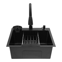 50*45cm 201 Stainless Steel Kitchen Sink With Pull-out Faucet, Multi-functional Kitchen Sink Used In Kitchens, Restaurants