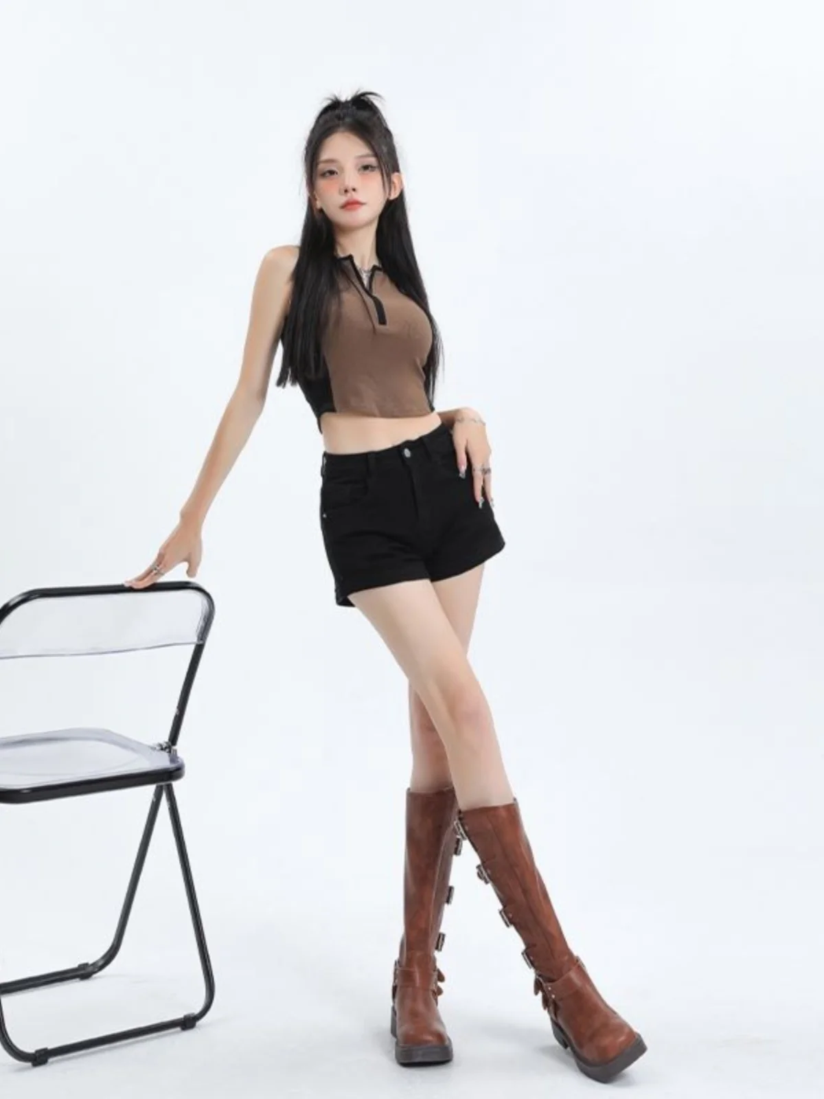 Celana Pendek Denim Wanita High Waist Tipis Elastis Longgar Slim A-Line Seksi Hot Pants Katun Stretch Jeans Pakaian Musim Panas