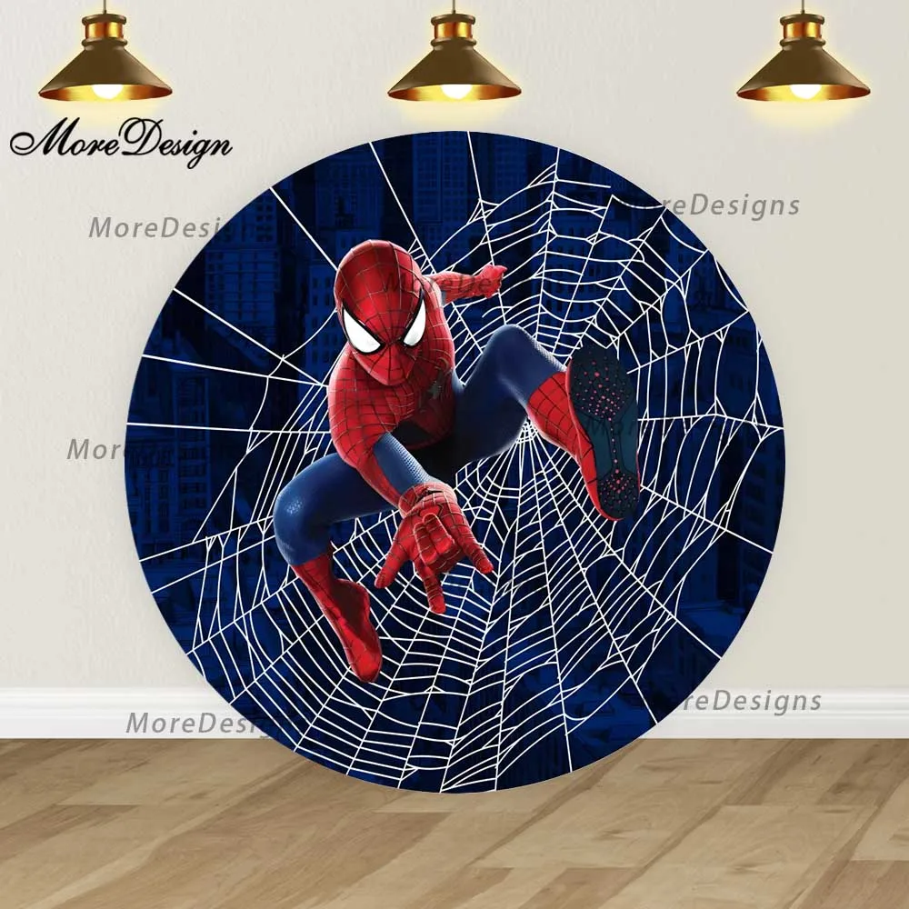 Marvel Spiderman Runde und Zylinderabdeckungen für Kindergeburtstag, Partyzubehör, Requisiten, Babyparty-Hintergrund, Fotografie-Requisiten