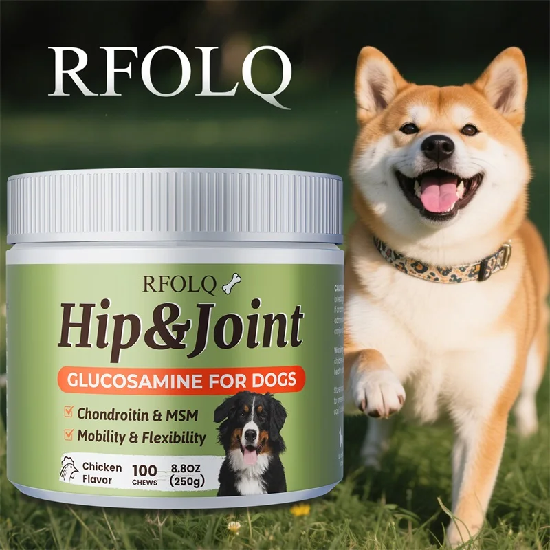 Hip & Joint Chews - Contains Glucosamine To Relieve Dog Joint Pain, Promote Hip and Joint Health, and Boost The Immune System