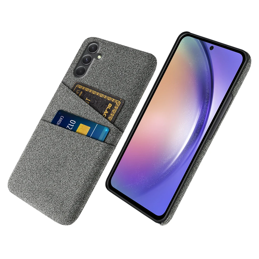 For Samsung Galaxy A55 Case Luxury Fabric Dual Card Cover For Galaxy A55 5G SM-A556V SM-A556B/DS SM-A556E/DS SM-A5560 Capa Funda