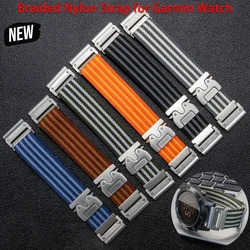Braided Nylon Bracelet for Garmin Fenix 8 51mm 7 7X 6X Pro/Epix Pro Gen 2 47mm/Fenix6 5Plus 5X Plus Quick Fit Sport Watchband