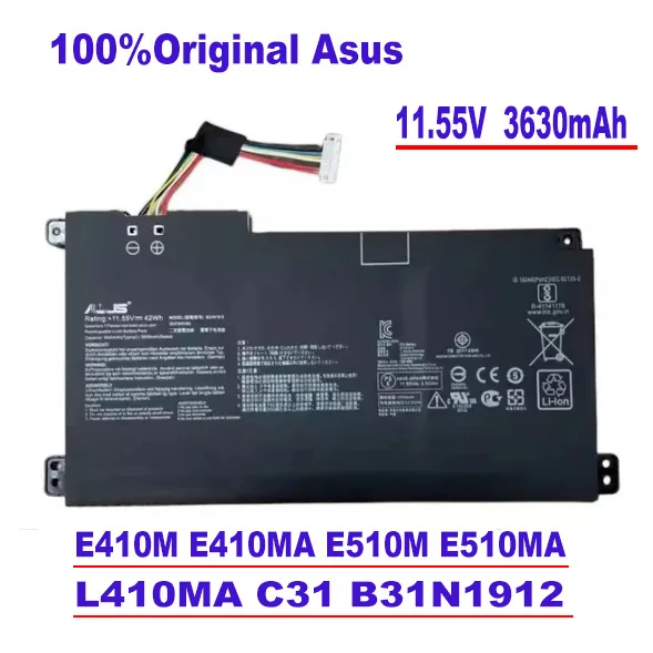 100% original Asus E410M E410MA E510M E510MA L410MA C31 B31N1912 battery