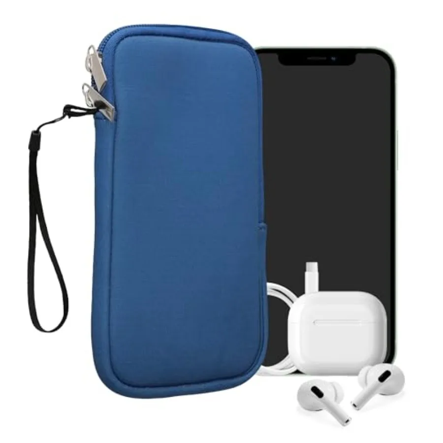 

Universal Phone Pouch Size XXL - 7" - Neoprene Smartphone Pouch with Zip - Water-Repellent Mobile Phone Case - Sleeve in Baltic