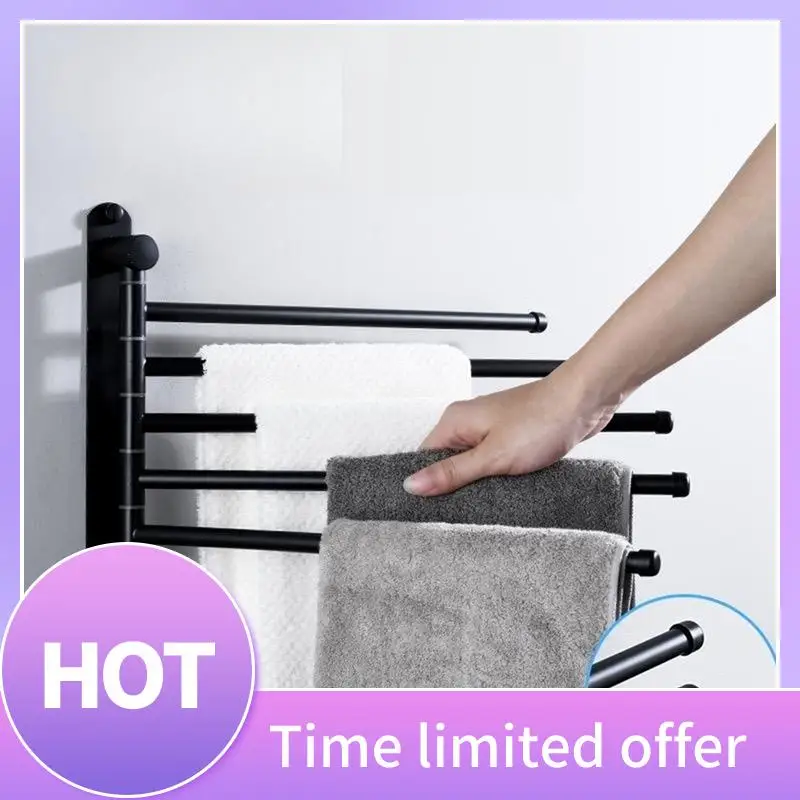 

B69C Вешалка для банных полотенец Поворотная вешалка для полотенец Ванная комната Качелиный кронштейн для полотенец Настенная вешалка для одежды