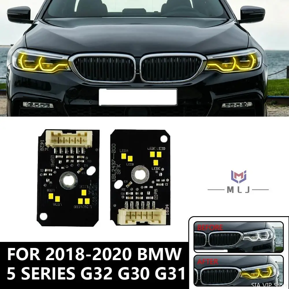 For 2018-2020 BMW 5 series G30 G32 DRL Boards High configuration Lemon Yellow Headlight Daytime Running Lights LED Modules Chip