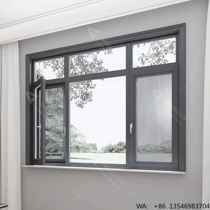 

Superior Supplier Cement Window Frame Villa Window Burglar Proof Design Aluminium Casement Window System