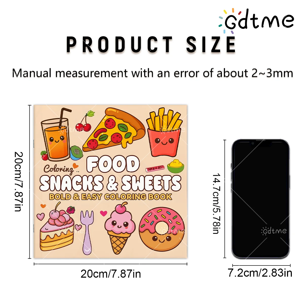 Malbuch zum Thema „Food SNACKS & SWEETS“ für Erwachsene, süßes Zeichenbuch, perfektes Geschenk für Party und Geburtstag – Detail 2