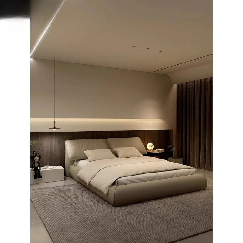 가벼운 럭셔리 모던 심플 더블 침대, 고급스러운 분위기의 이탈리아 미니멀리스트 웨딩 침대