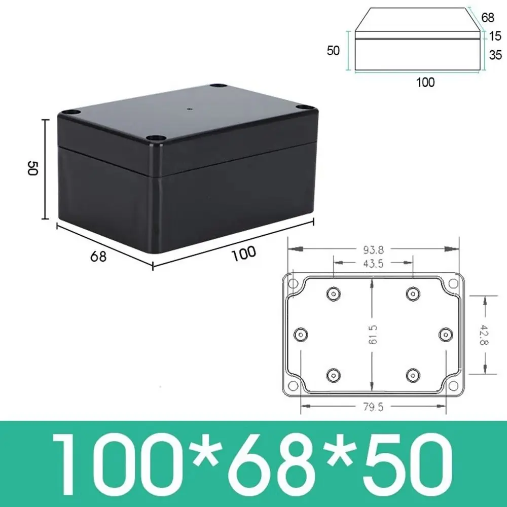 ABS Plastic DIY Housing Instrument Electronic Project Box Waterproof Black Security Monitoring Case Three Layers