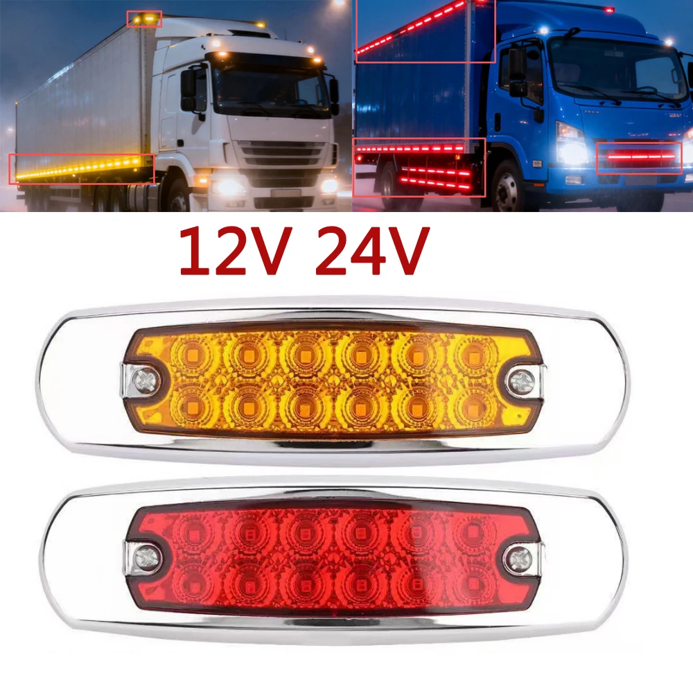 12V 24V Car LED Side Marker Indicators Lights Taillight Trailer Lorry Caravan Bus Van For Boat Waterproof Brake Warning Light