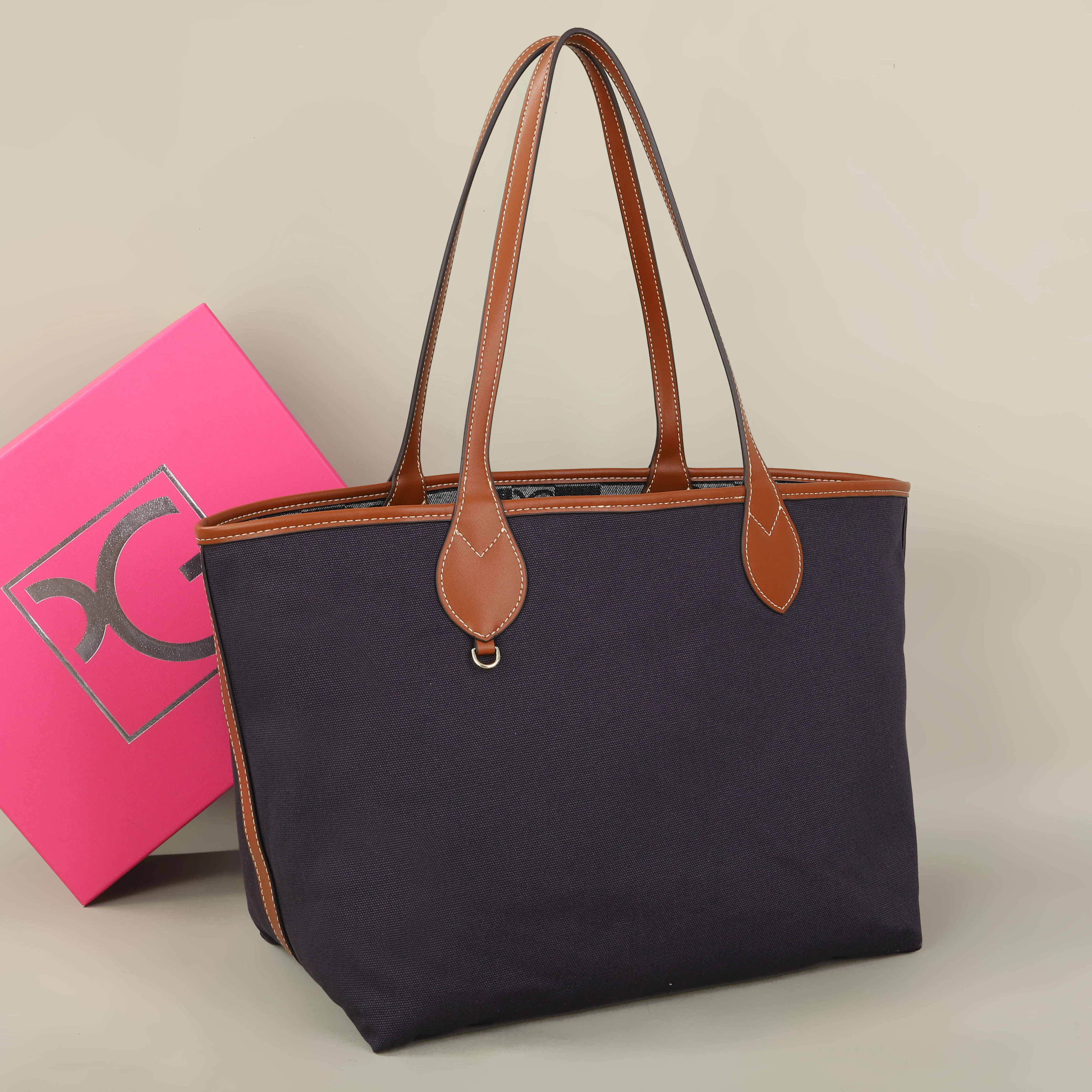 PG Damen-Tragetasche, Schlichte Doppelseitige Mutter-Kind-Tasche mit Großer Kapazität, Lässige Handtasche, Einkaufstasche – Detail 13
