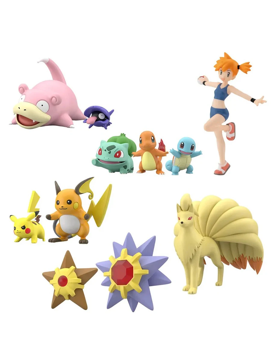 New Bandai Original Pokemon Scale World Kanto Region R1 R3 Charmander Squirtle Pikachu Anime Figures Collection Toys Gifts