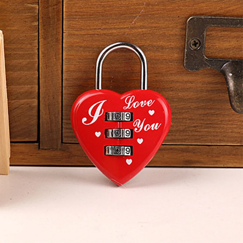 Cadenas à Code en forme de cœur, 2 pièces, matériau de qualité supérieure, cadenas à combinaison réinitialisable à 3 chiffres pour bagages, sac à dos, casier de sécurité pour salle de sport