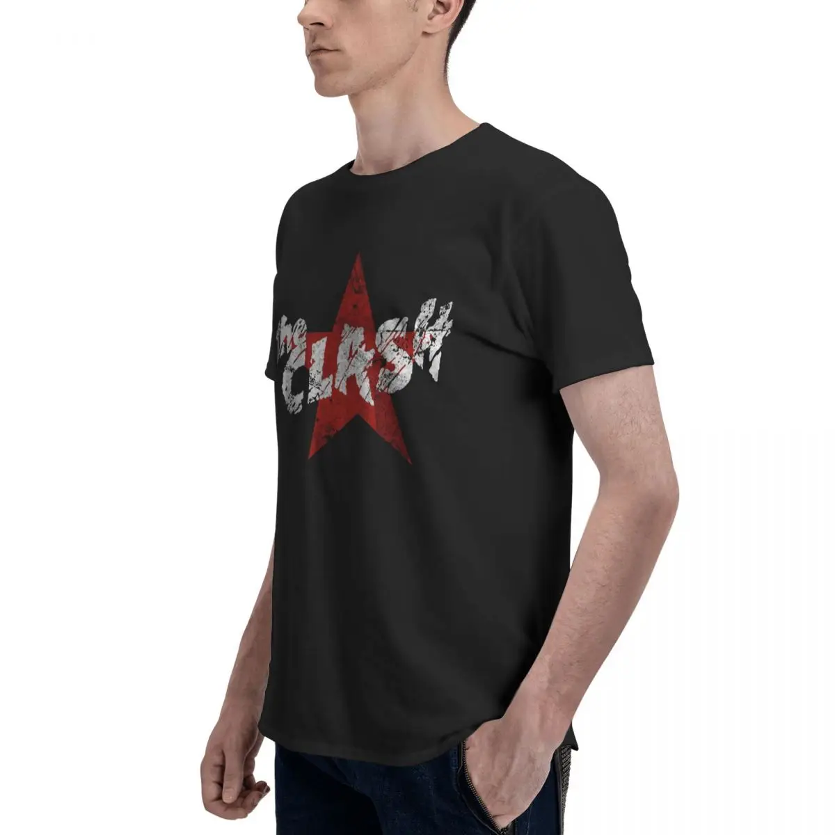 Man crew neck t-shirt Design Clothing The Clash London Calling Tops 100% Cotton