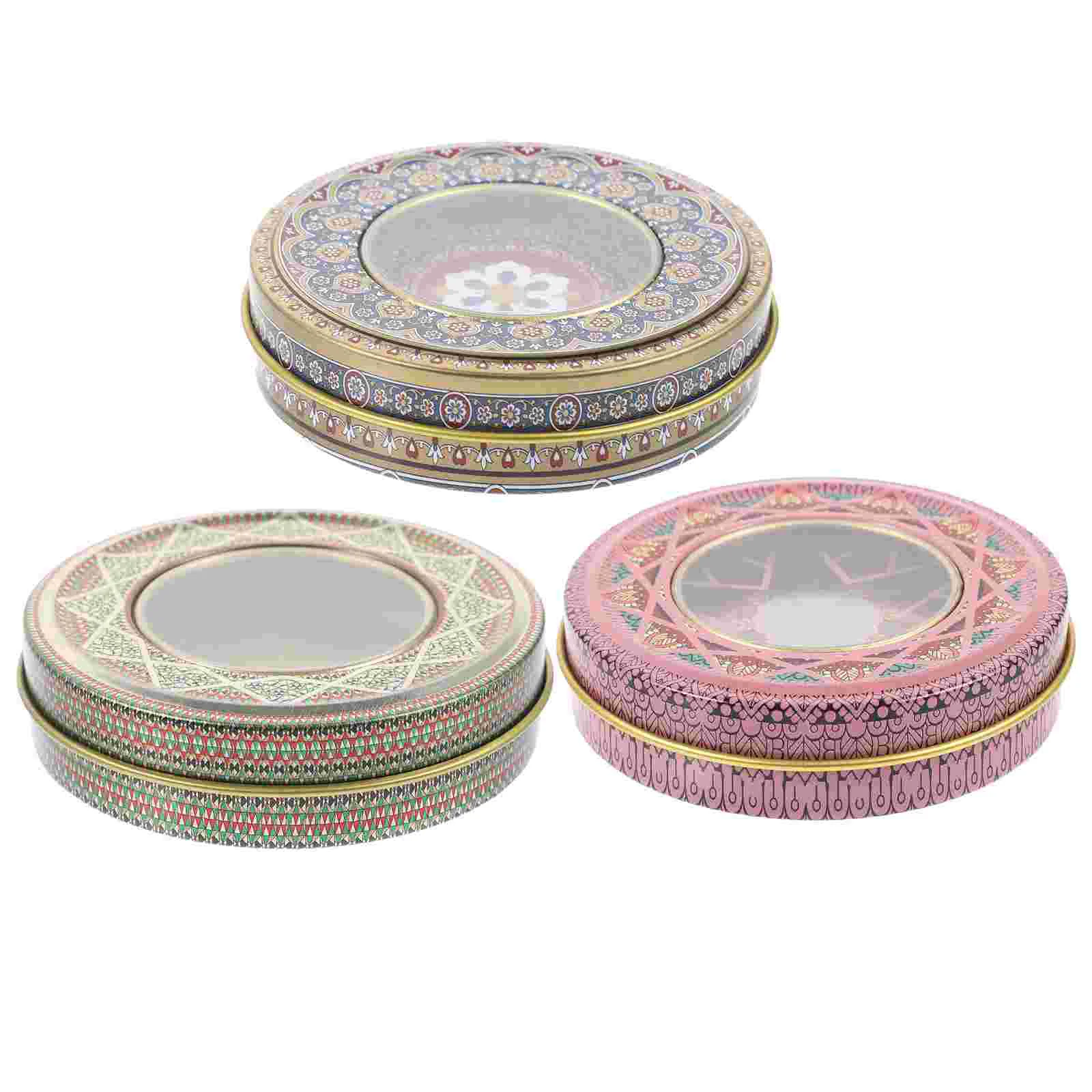 3 Pcs Storage Box Saffron Tin Travel Boxes Screw Lids Containers Iron Cute Cookie Jar Saffrons Cans