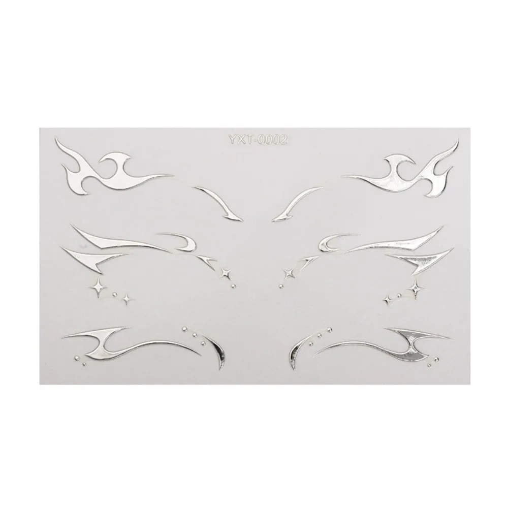 10 PCS Waterproof Eyeliner Eyebrows Tattoo Stickers Glitter Silver Laser Eye Make-up Stickers Gold Aurora