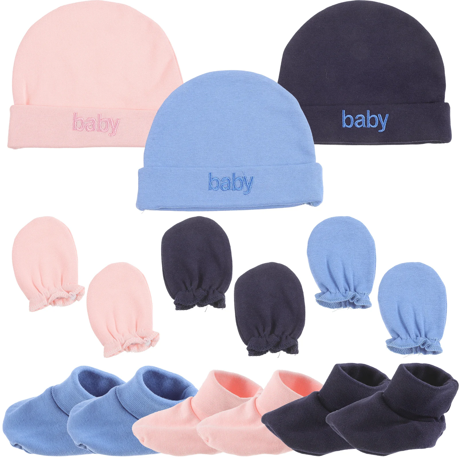 مجموعة من 3 مجموعات من الجوارب القفازات للقبعات الناعمة المنسوجة والقفازات والإكسسوارات والديكور المطابق #3