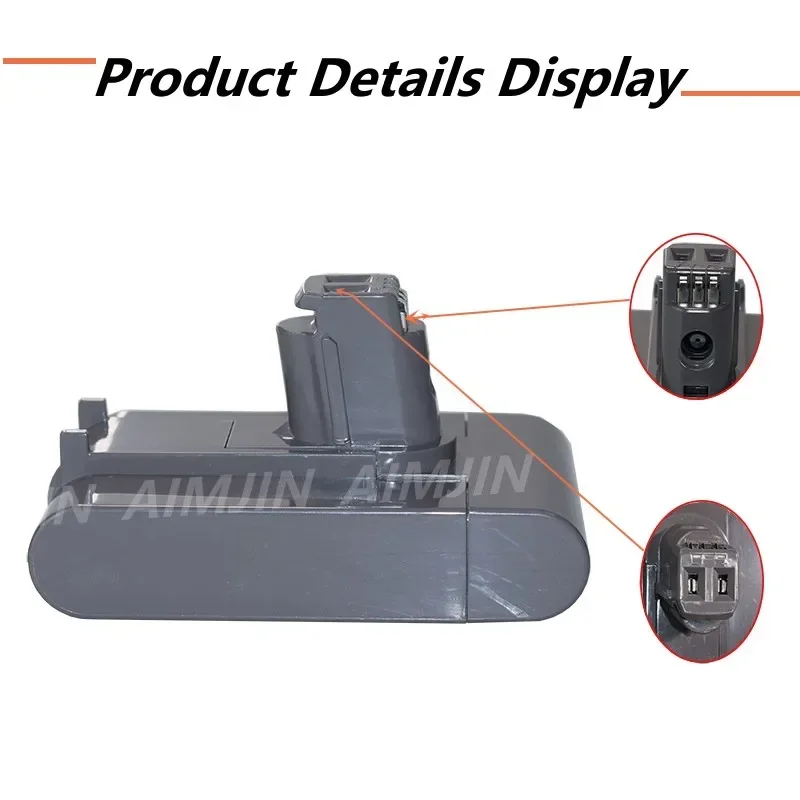 AIMJIN DC31 Type-B Battery 22.2V 4.8/9.8Ah Li-ion Vacuum Battery for Dyson DC35/45 DC31B/34/44 Animal DC56/57 (Only Fit Type B)