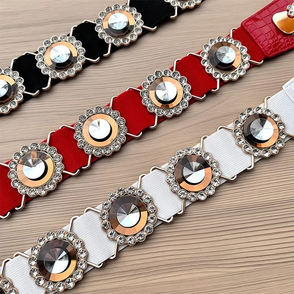 

Новый эластичный пояс 2026 года в этническом стиле для женщин, модный декоративный пояс со стразами, универсальный пояс в корейском стиле для платьев